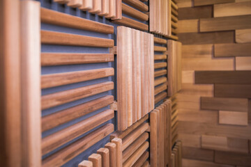Wall of juniper planks - sauna interior