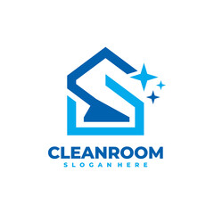 Clean room logo vector. Cleaning service business logo template design concept.