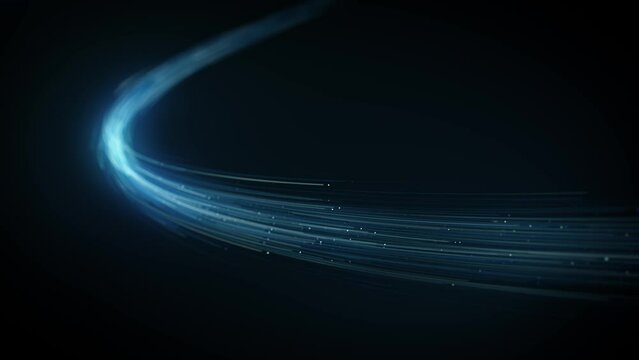 Abstract Swirling And Flowing Lines Background/ 4k animation of an abstract wallpaper technology background with waving powerful light stroke patterns rendered using ambient occlusion and depth of fie