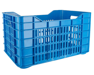 plastic crate empty on white background