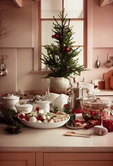 Christmas kitchen cozy and festive  