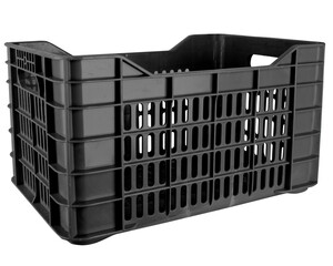 plastic crate empty on white background