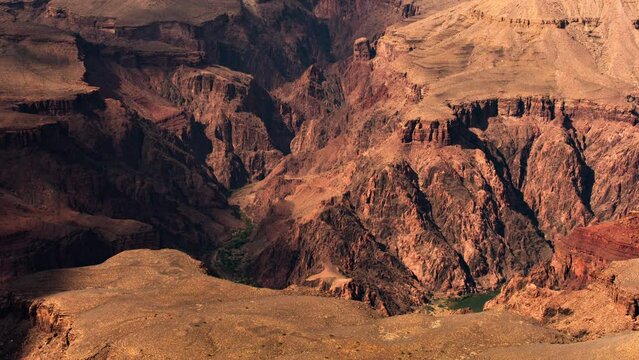 Grand Canyon Clouds Shadow Colorado River Phantom Ranch Telephoto Time Lapse Arizona USA