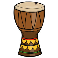 Fototapeta na wymiar Drum Cartoon Image of Kwanzaa celebration for African American culture 