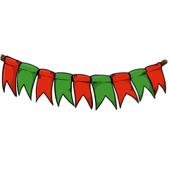 Party flag Cartoon Image of Kwanzaa celebration for African American culture 