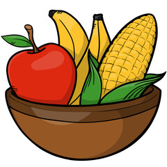 Fruit Cartoon Image of Kwanzaa celebration for African American culture 