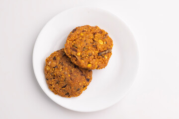 Indian Snack Peas Masal Vada, deep fried snacks food fried in oil.