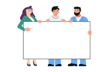Group of Business people or colleagues pointing at the presentation board