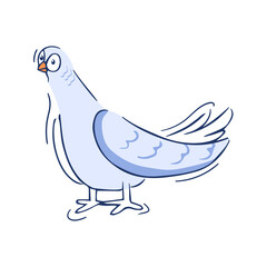 Isolated blue bird silhouette draw vector illustration