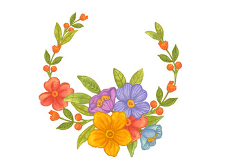 colorful flower wreath