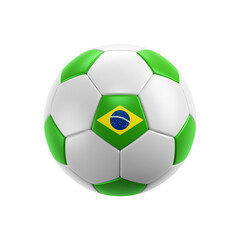 Bola de futebol com a bandeira do Brasil