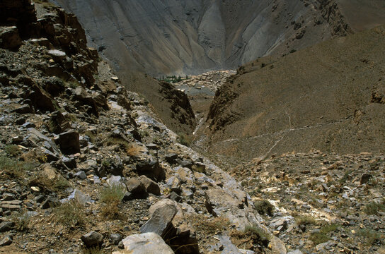 Berber Village Surrounded by Mountains in The High Atlas of Morocco