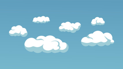 fluffy clouds on blue sky background vector stock