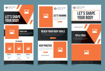 Responsive professional email marketing newsletter template Design or fitness newsletter