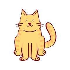 Isolated cat draw vector illustration