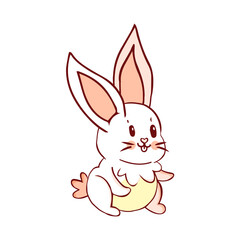 Isolated rabbit draw vector illustration