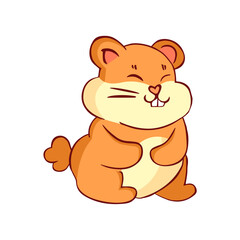 Isolated hamster draw vector illustration