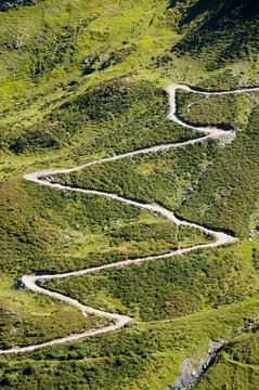 Mountain path up to the Col du Balme above Chamonix, France.