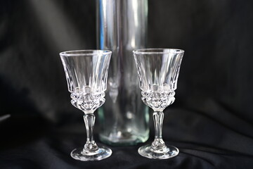 old crystal glasses