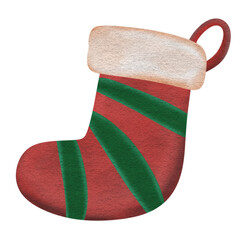 Cute christmas sock watercolor