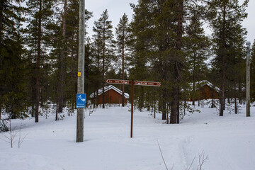 Ski expedition in Pallas Yllastunturi National Park , Lapland, Finland