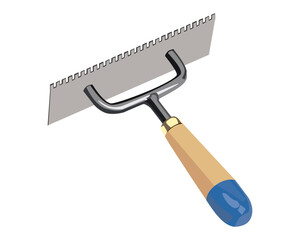 Vector Illustration Stainless Steel Plastering Trowel Concrete Trowel Construction Tools isolated on white background. Carpentry hand tools