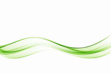 Obraz na płótnie Canvas Green wavy lines, a smooth flow of a transparent wave.