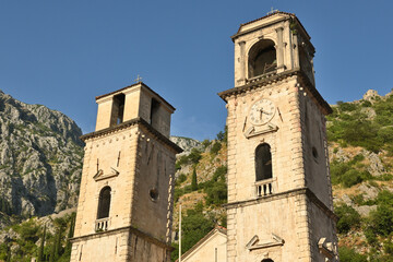 Fototapeta na wymiar Architecture of the Old Town of Kotor. Montenegro
