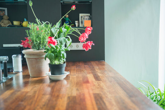 Interior of kitchen desk
