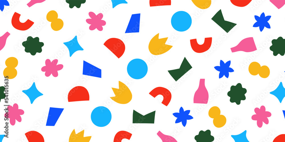 Poster Trendy simple shape in naive style for cute background illustration design. Wallpaper in pattern hand drawn style. Trendy childish hand drawn clip art for design element