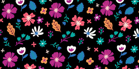 Trendy floral for cute background illustration design. Trendy wallpaper in pattern hand drawn style
