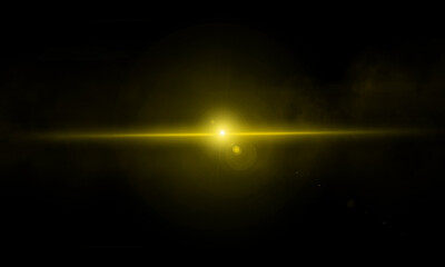 Beautiful light flares. Glowing streaks on dark background