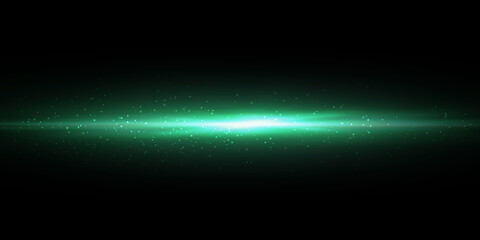 Beautiful light flares. Glowing streaks on dark background