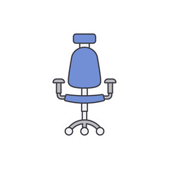 Office chair icon in color, isolated on white background 