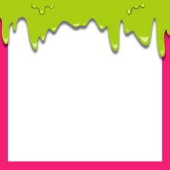Slime Halloween Overlay for Social Media Posts with pink border. Transparent PNG.