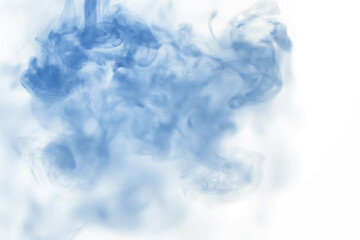 Puffs of paint in water. The dissolution of the dye in water. Water pollution. Concept art creativity.