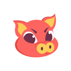 Isolated pig head baby vector illustration