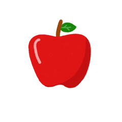 cute icon red apple isolated on white drawing