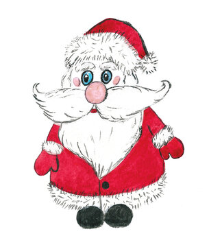 Watercolor Santa Claus. Isolated illustration in png format.