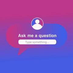 Instagram Ask me Question Sticker, Social Media Question, User Interface Vector Design