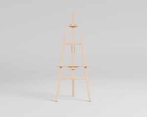A wooden easel mockup, 3d rendering, 3d illustration