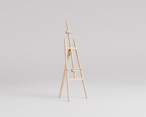 A wooden easel mockup, 3d rendering, 3d illustration