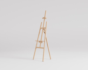 A wooden easel mockup, 3d rendering, 3d illustration
