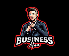 Businessman mascot logo design