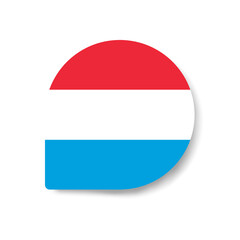 Luxembourg drop flag icon with shadow on white background.