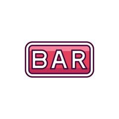 Slot bar color line icon. Gambling casino.