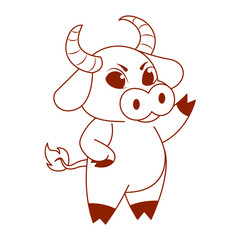 Isolated ox draw baby vector illustration