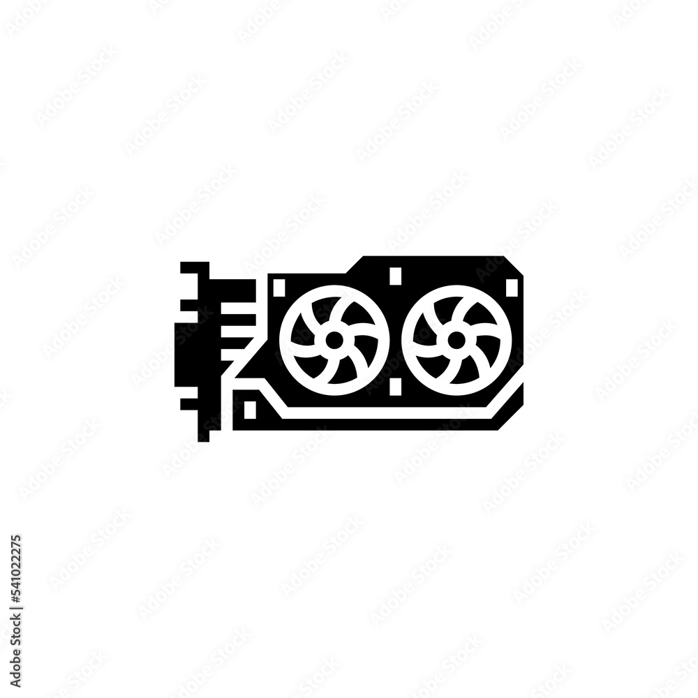 Poster gpu vector icon. computer component icon solid style. perfect use for logo, presentation, website, a