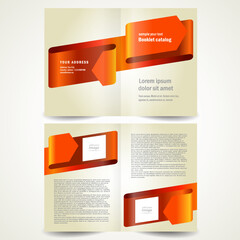 brochure design template booklet red arrow ribbon
