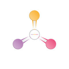 Infographics, cycle diagram 3 positions, isolated